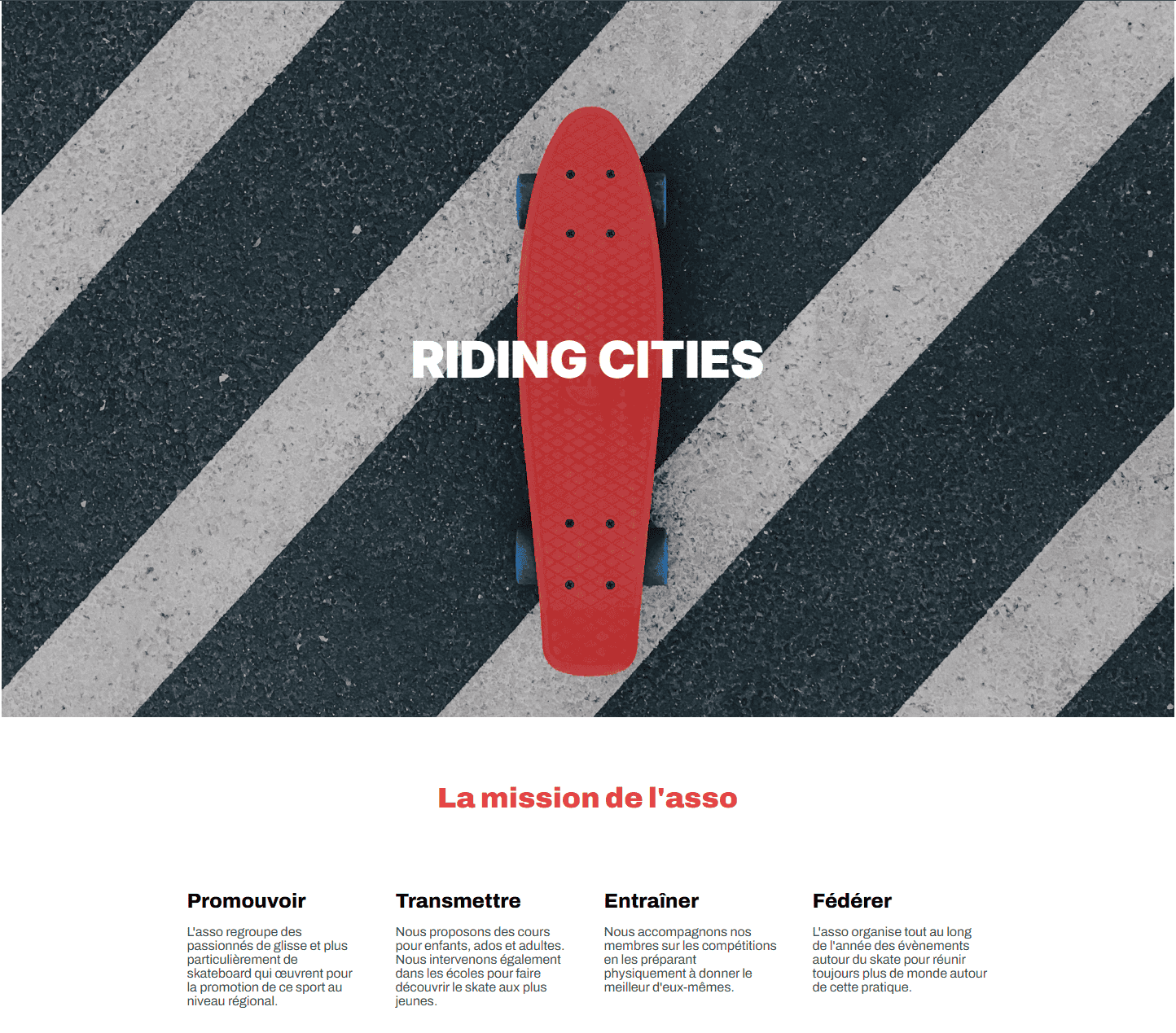 Aperçu du site Riding Cities